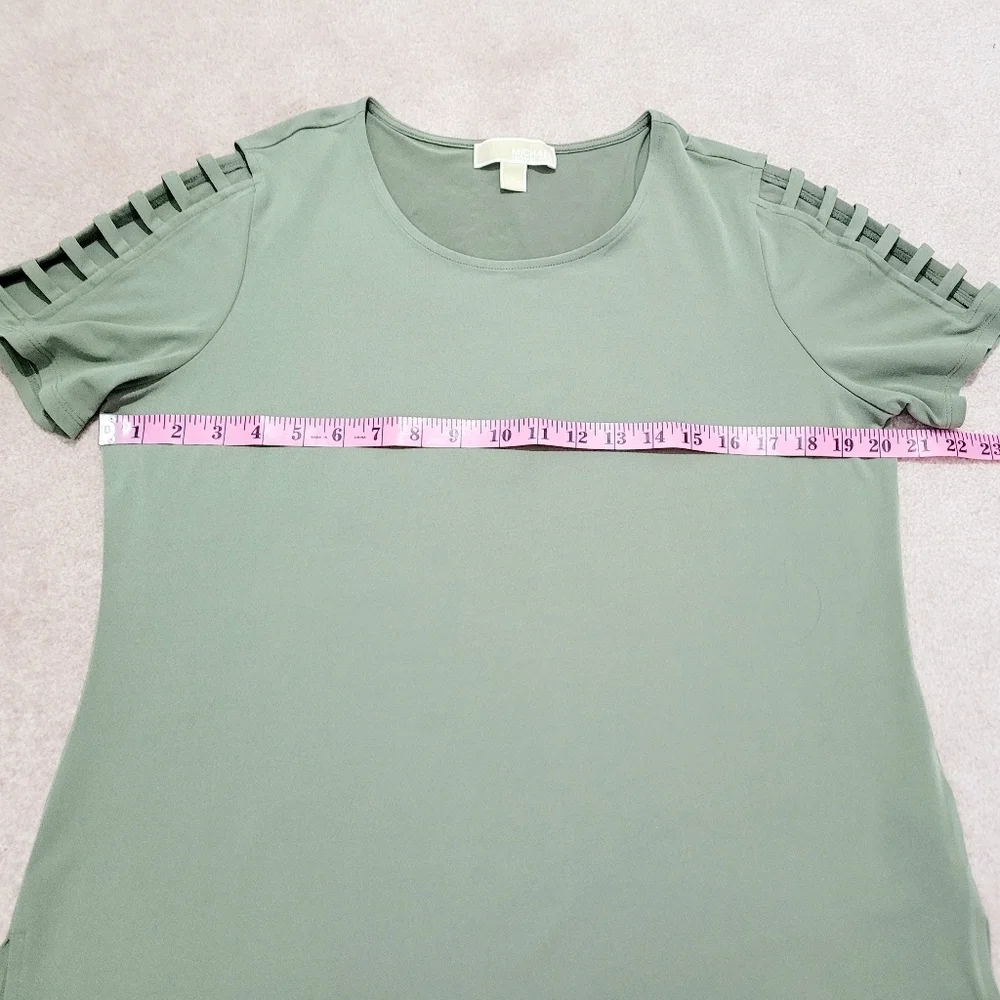 Michael Michael Kors Womens Top Size Large Olive Green Ladder-Cut Sleeve Detail - Picture 7 of 11